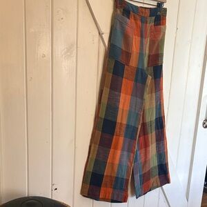 Ace & Jig Multicolor Plaid Wide Leg Pants